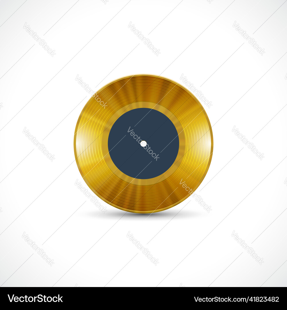 Vinylscheibe 7 Zoll ep mit goldenen Nuten glänzend Vinylscheibe 7 Zoll ep mit goldenen Nuten glänzend vektorbild