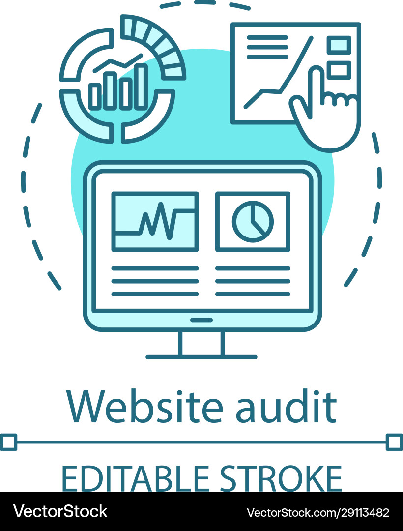 Website audit concept icon Royalty Free Vector Image