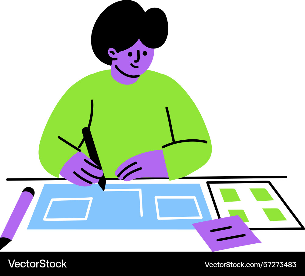A flat style showing script writer vector image