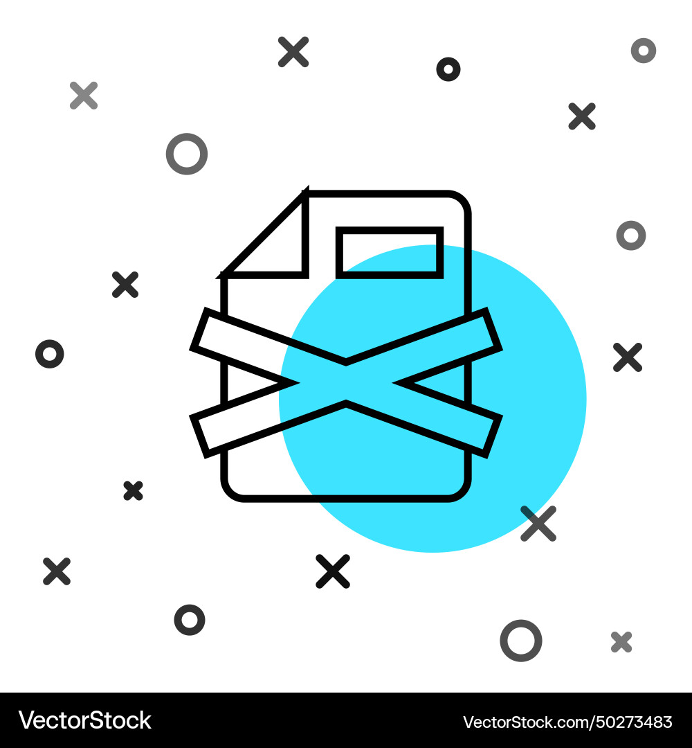 Black line delete file document icon isolated Black line delete file document icon isolated Vector Image