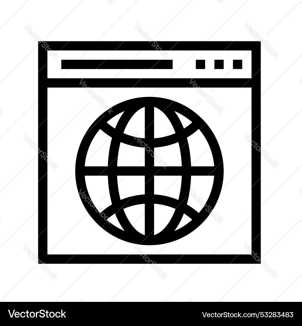 Browser icon outline style design isolated Browser icon outline style design isolated Vector Image
