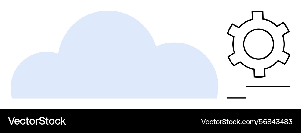 Cloud computing concept with gear representing Cloud computing concept with gear representing vector image