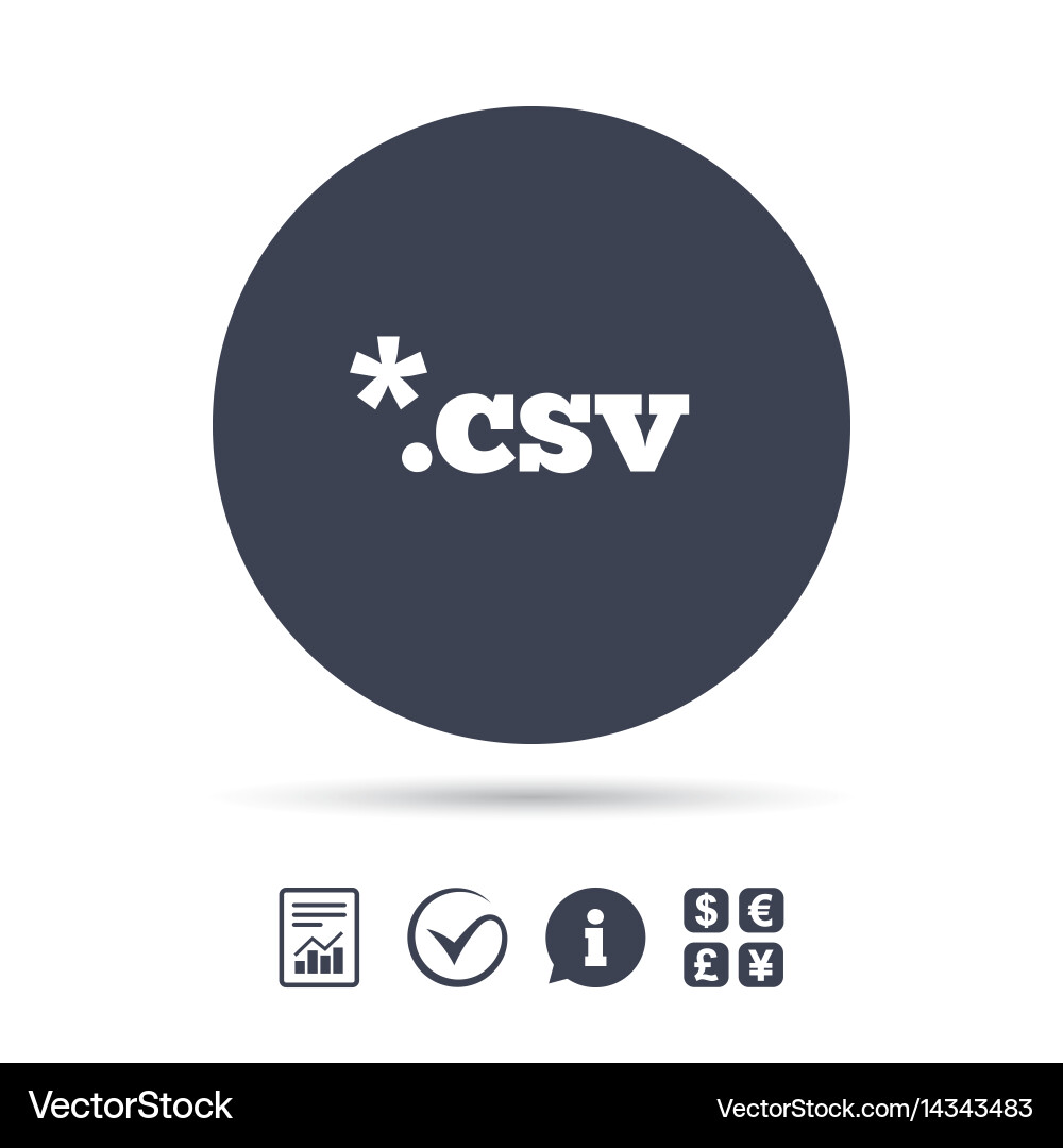 File document icon download csv button vector image