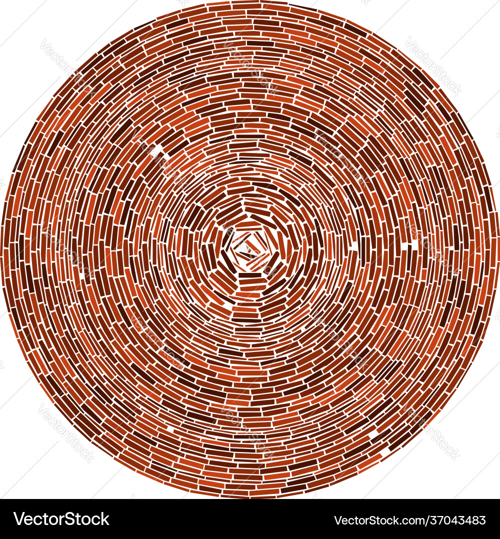 Geometric circle element circular red stonework Geometric circle element circular red stonework Vector Image