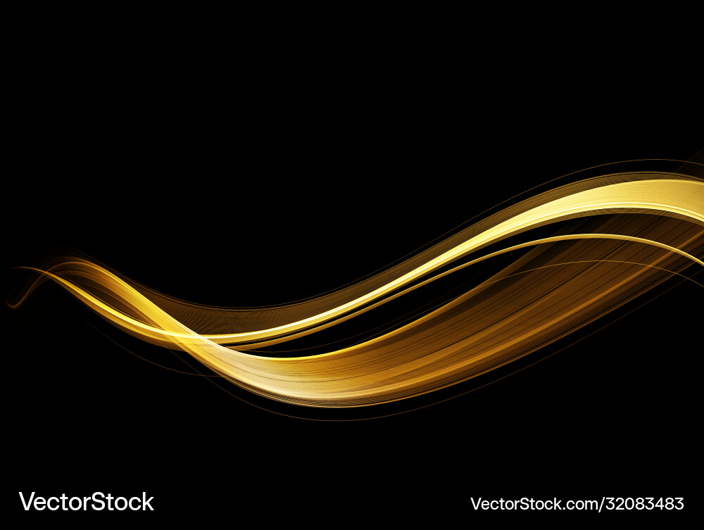 Golden Wave Motion Abstract vector image