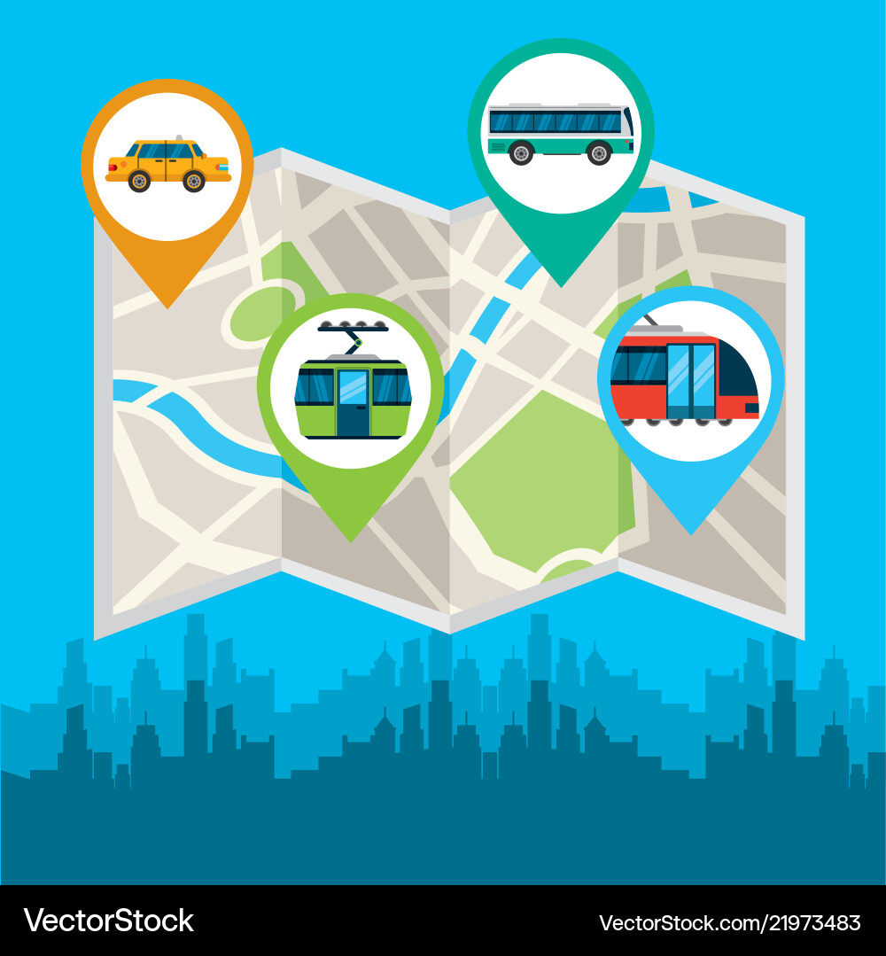 GPS Navigation Route Map vector image