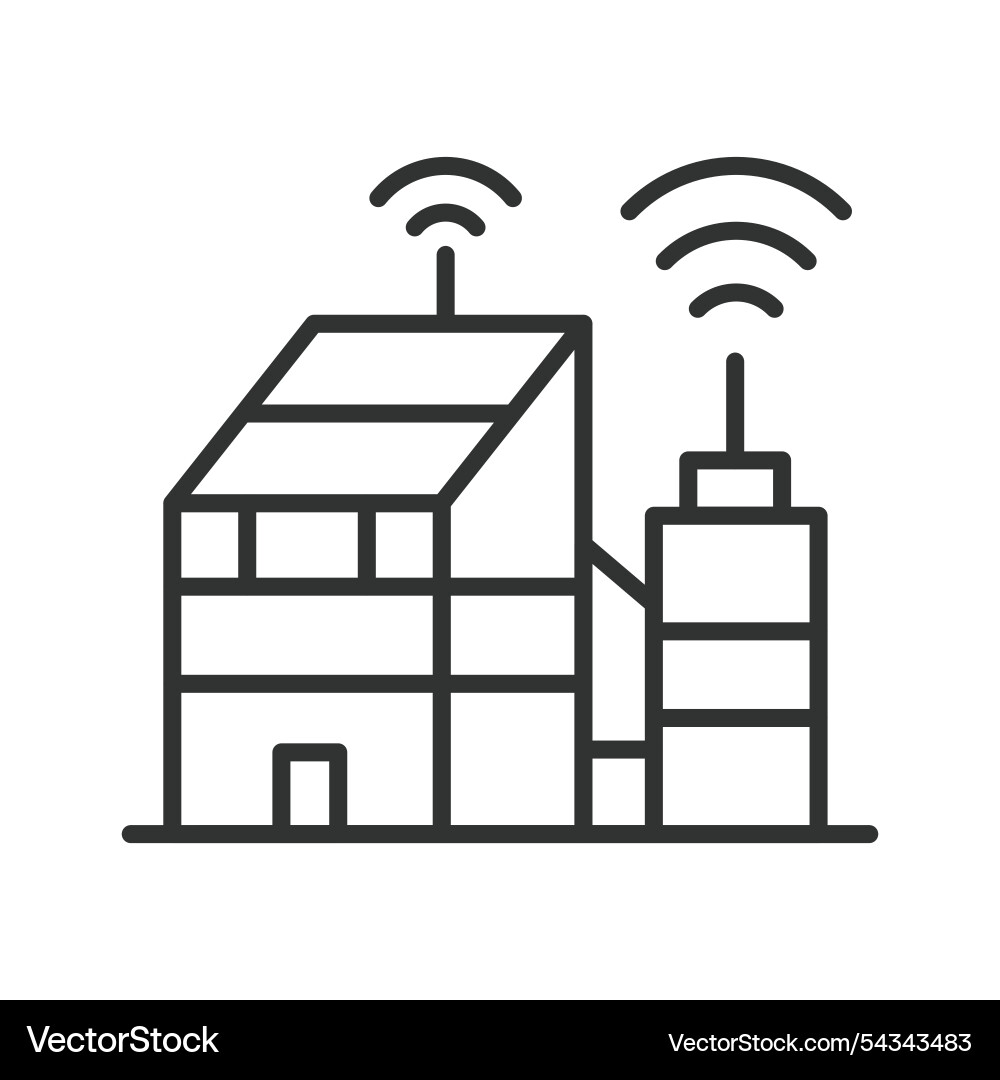 Iot industrial automation icon in line design Iot industrial automation icon in line design vector image