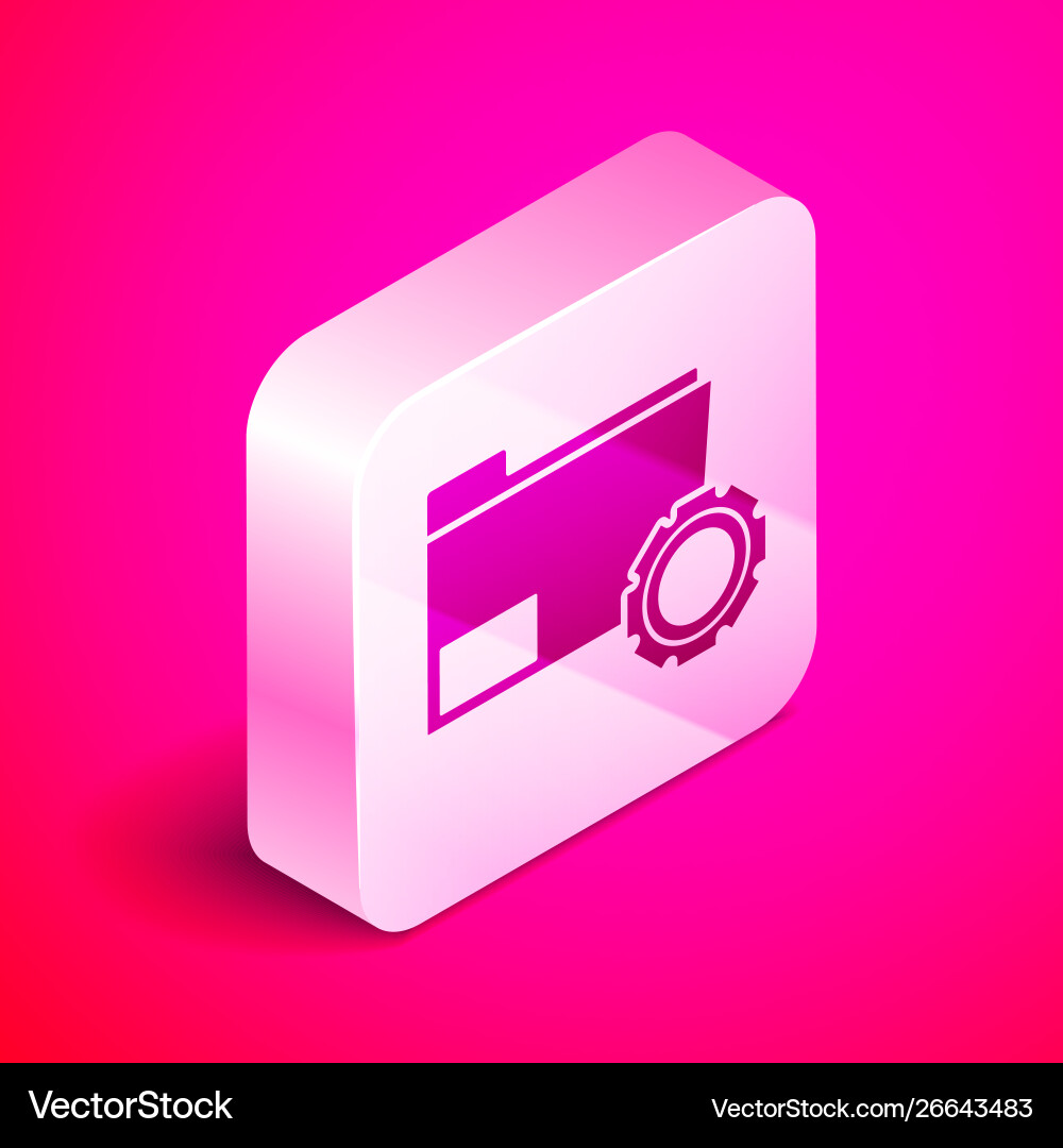 Isometric folder settings with gears icon isolated Isometric folder settings with gears icon isolated vector image