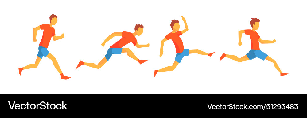 Man run marathon race moving fast and sprinting Man run marathon race moving fast and sprinting vector image