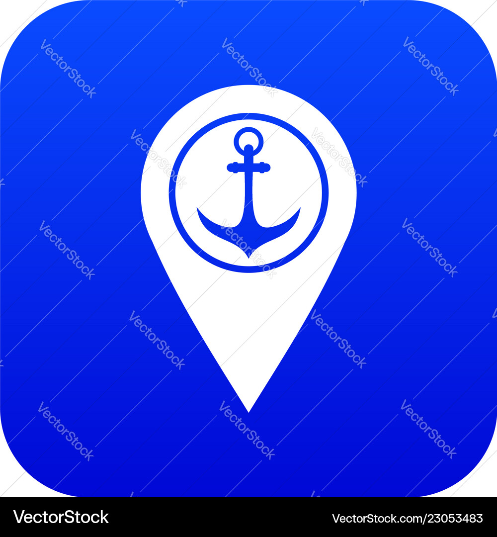 Map pointer with symbol anchor and sea port icon Vector Image