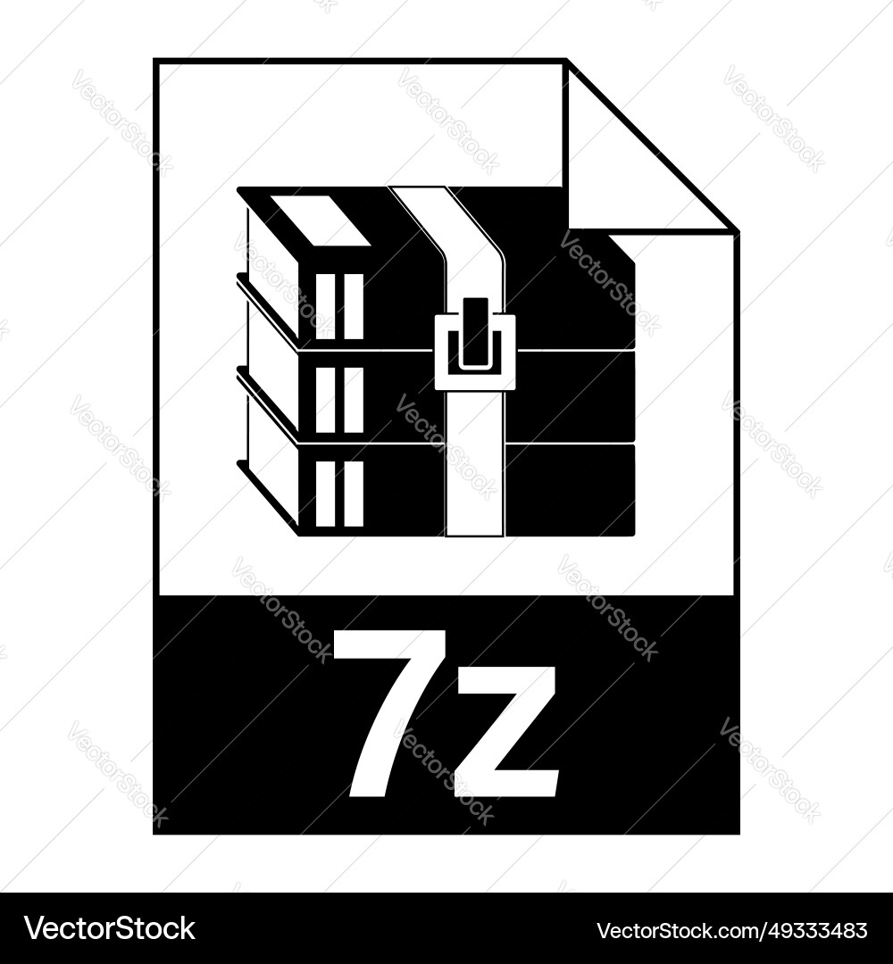 Modern flat design of 7z archive file icon for web Vector Image