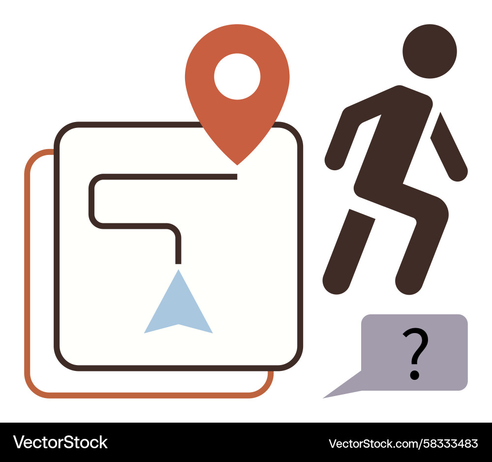 Navigation Route with Location Pin Vector Image