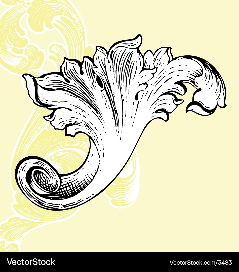 Ornate Scroll Motif Vector Image