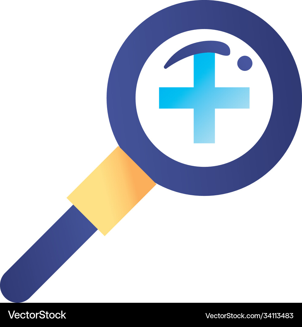 Positve in lupe gradient style icon design Positve in lupe gradient style icon design vector image