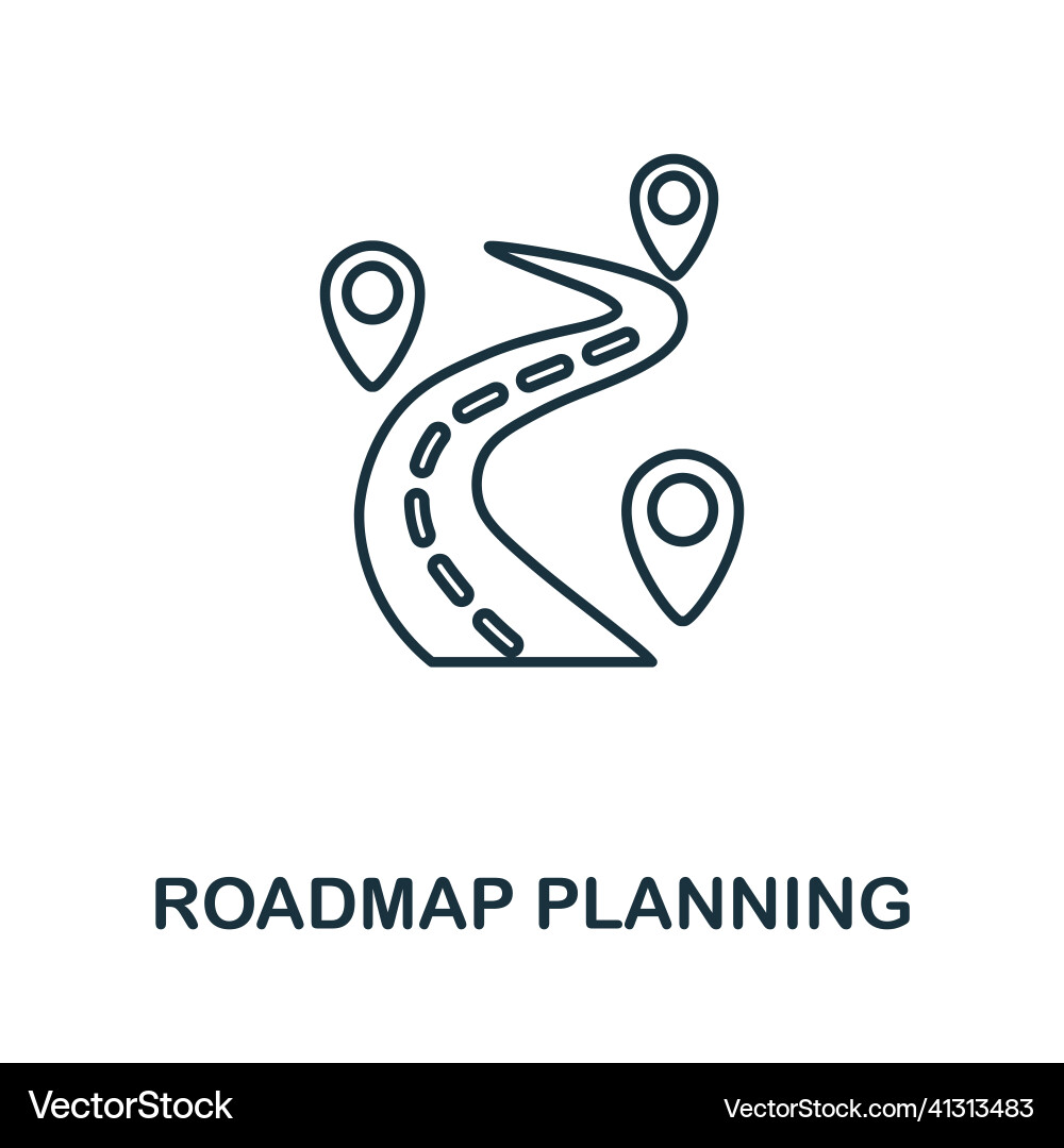 Roadmap planning icon line element from vector image