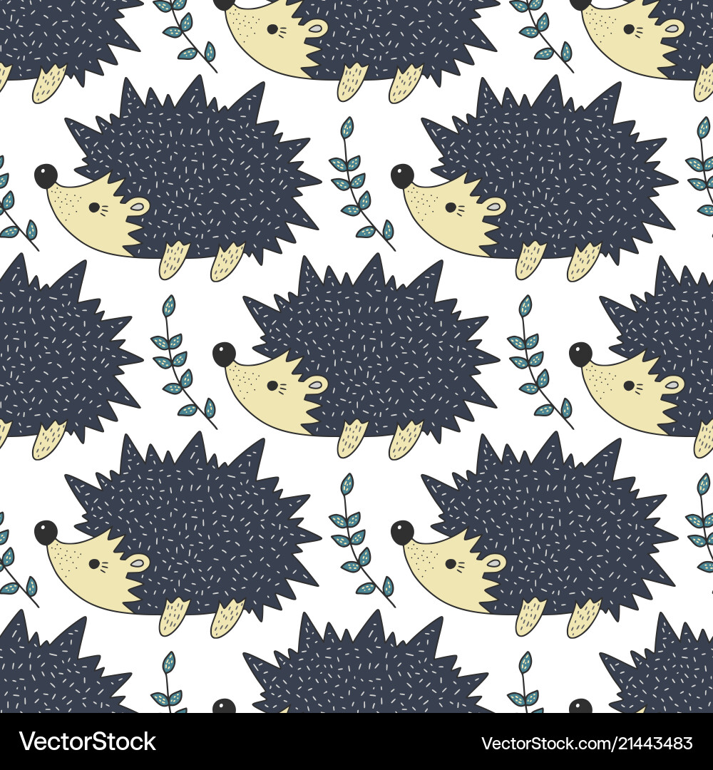 Seamless forest pattern with cute color Seamless forest pattern with cute color vector image