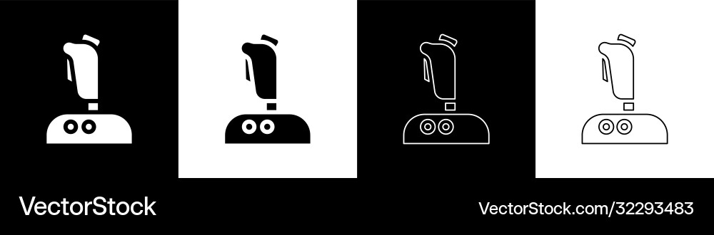 Set joystick for arcade machine icon isolated Set joystick for arcade machine icon isolated Vector Image