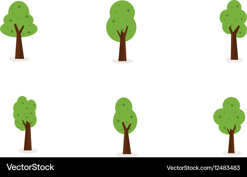 Set of tree collection stock vector image