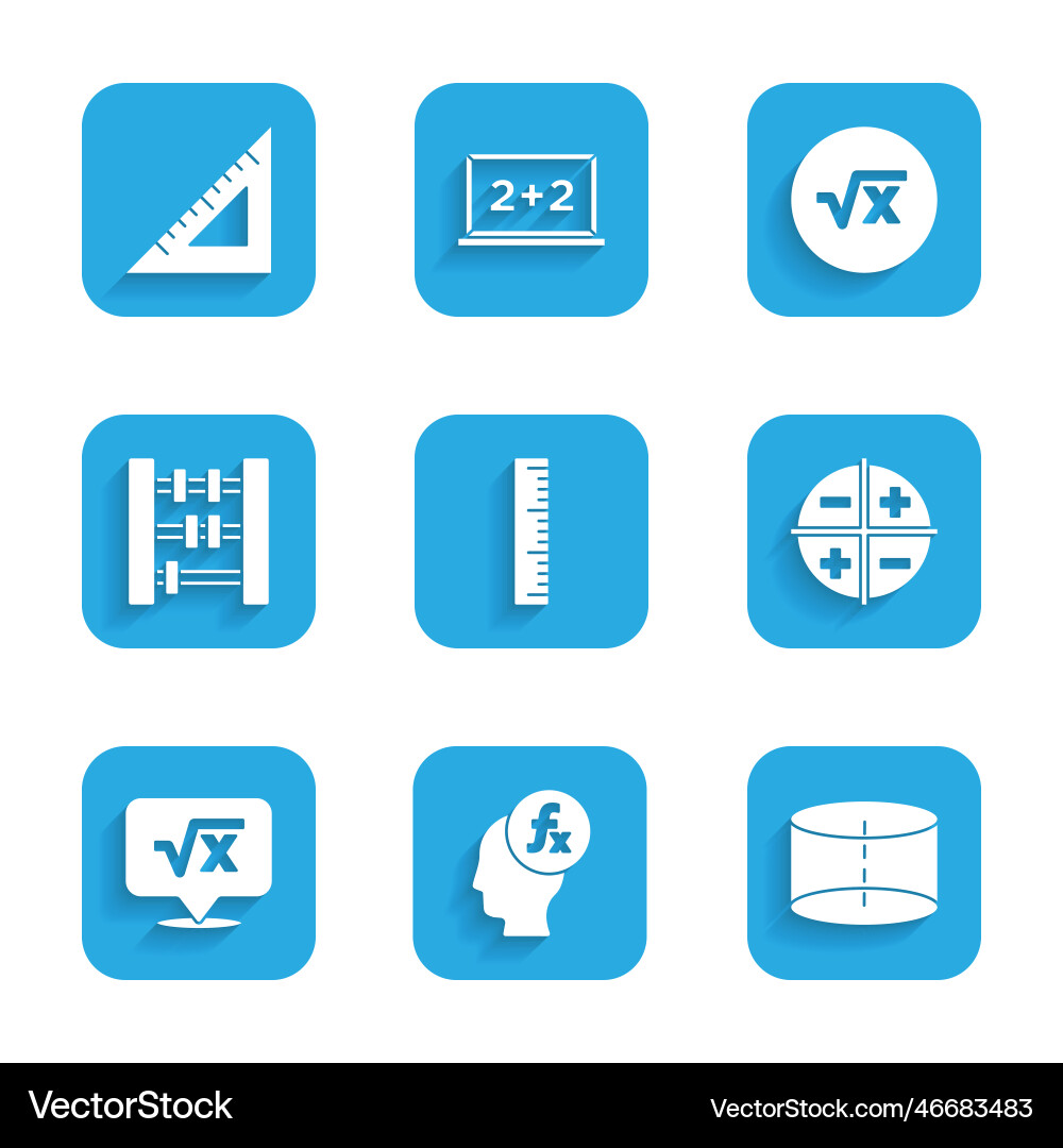 Set ruler function mathematical symbol geometric Set ruler function mathematical symbol geometric vector image