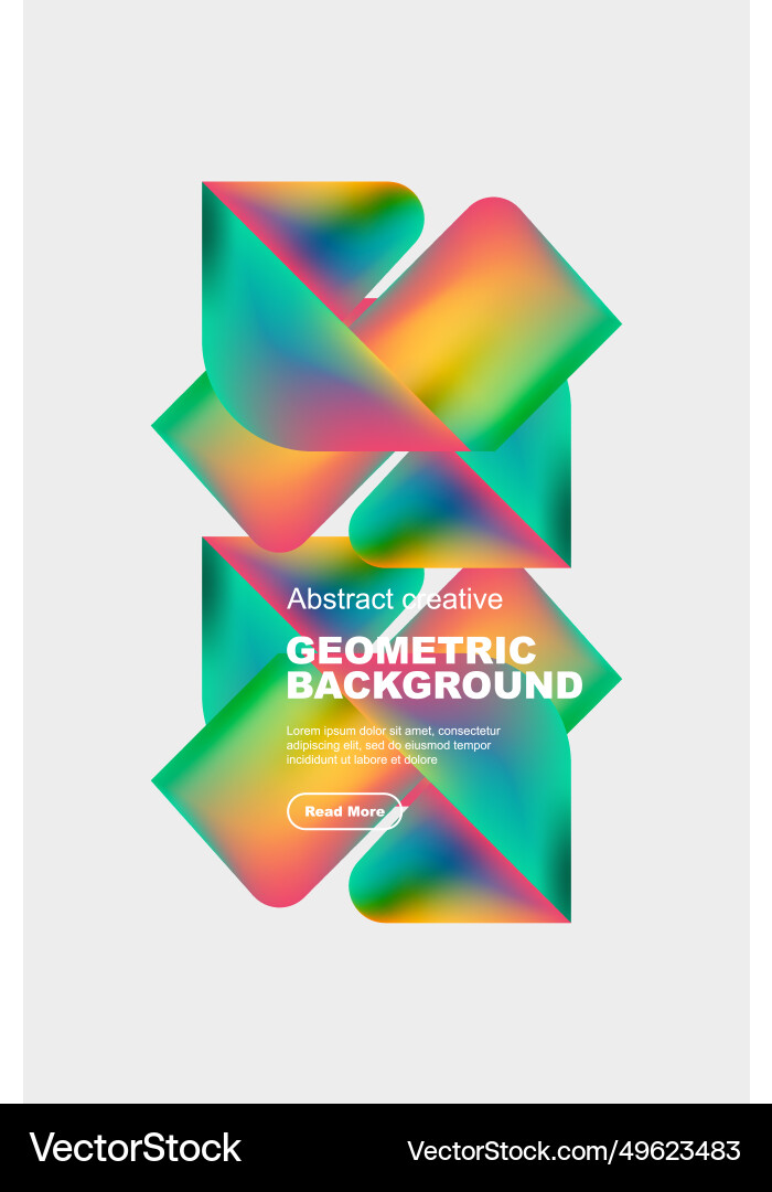 Square and triangle design with fluid gradients Vector Image