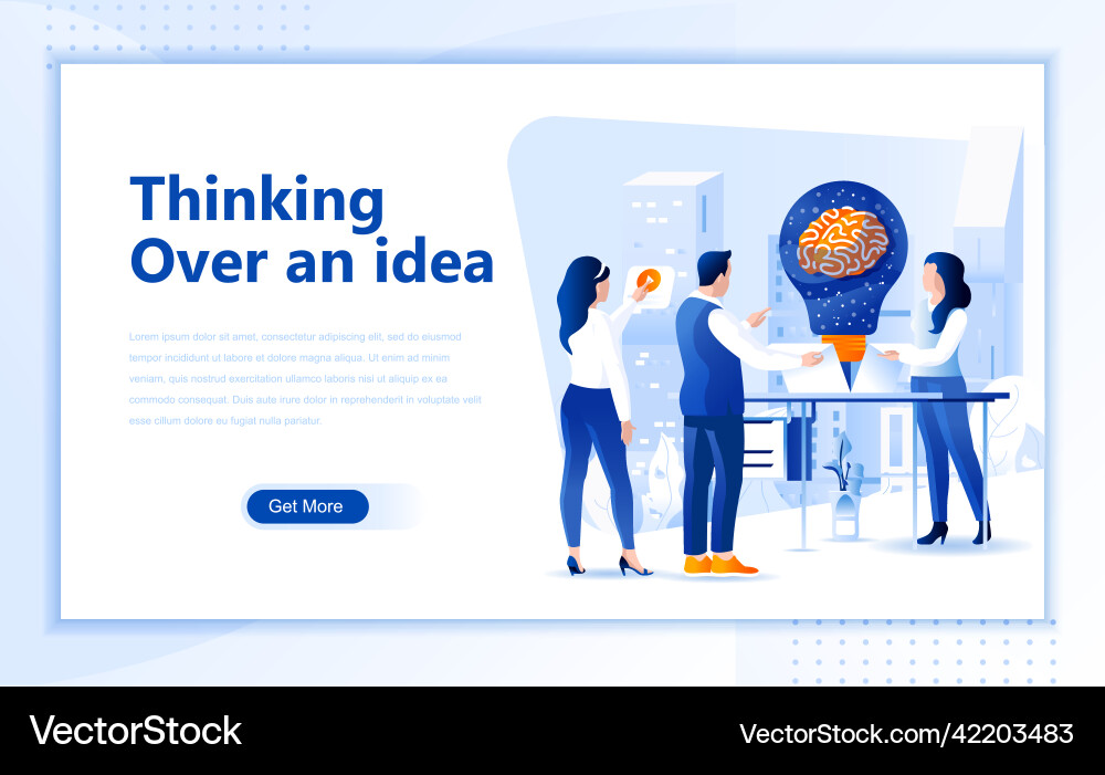Thinking an idea flat web page design template Thinking an idea flat web page design template vector image