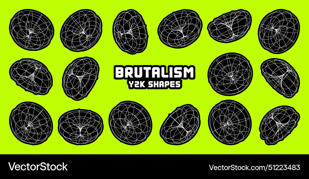 Wireframe lined shapes perspective mesh 3d grid Vector Image