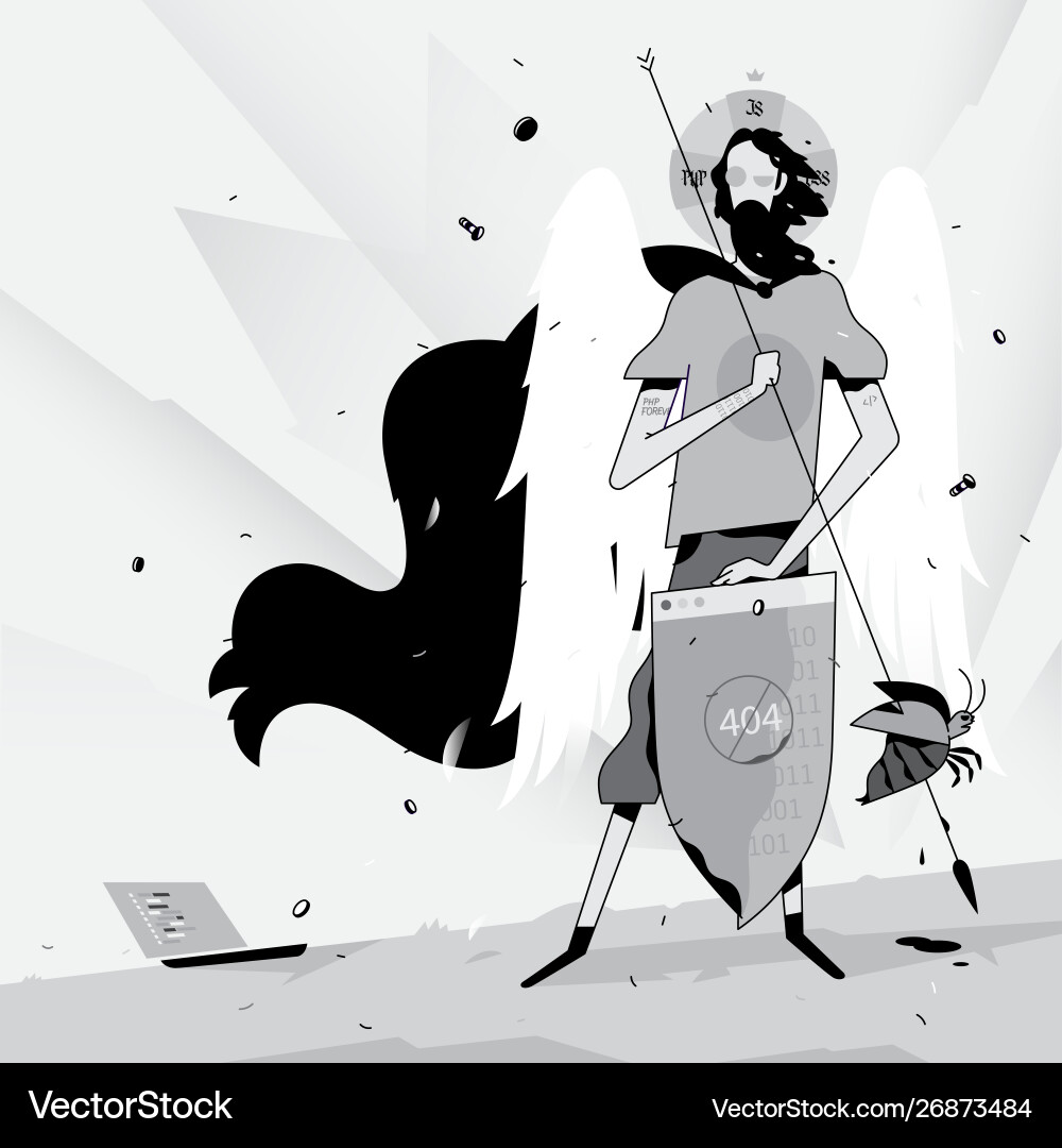 A programmer in image saint vector image