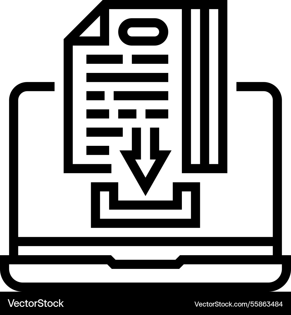 Assignment submission education platform line icon Assignment submission education platform line icon vector image