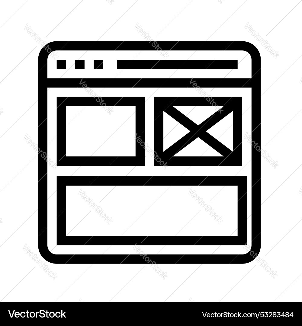 Browser icon outline style design isolated Browser icon outline style design isolated vector image