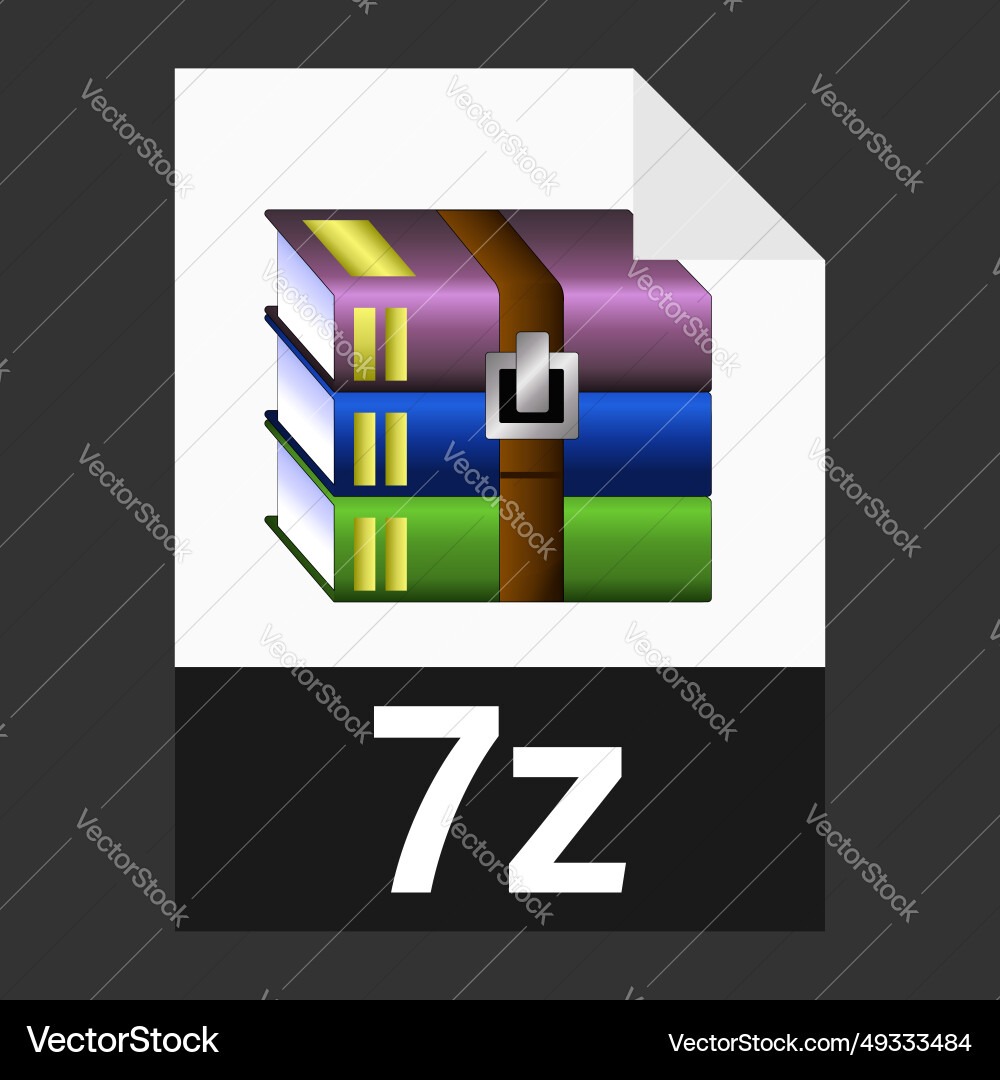 Modern flat design of 7z archive file icon for web Vector Image
