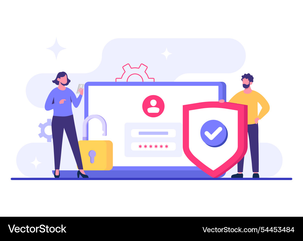 Password secure access data protection cyber Password secure access data protection cyber vector image