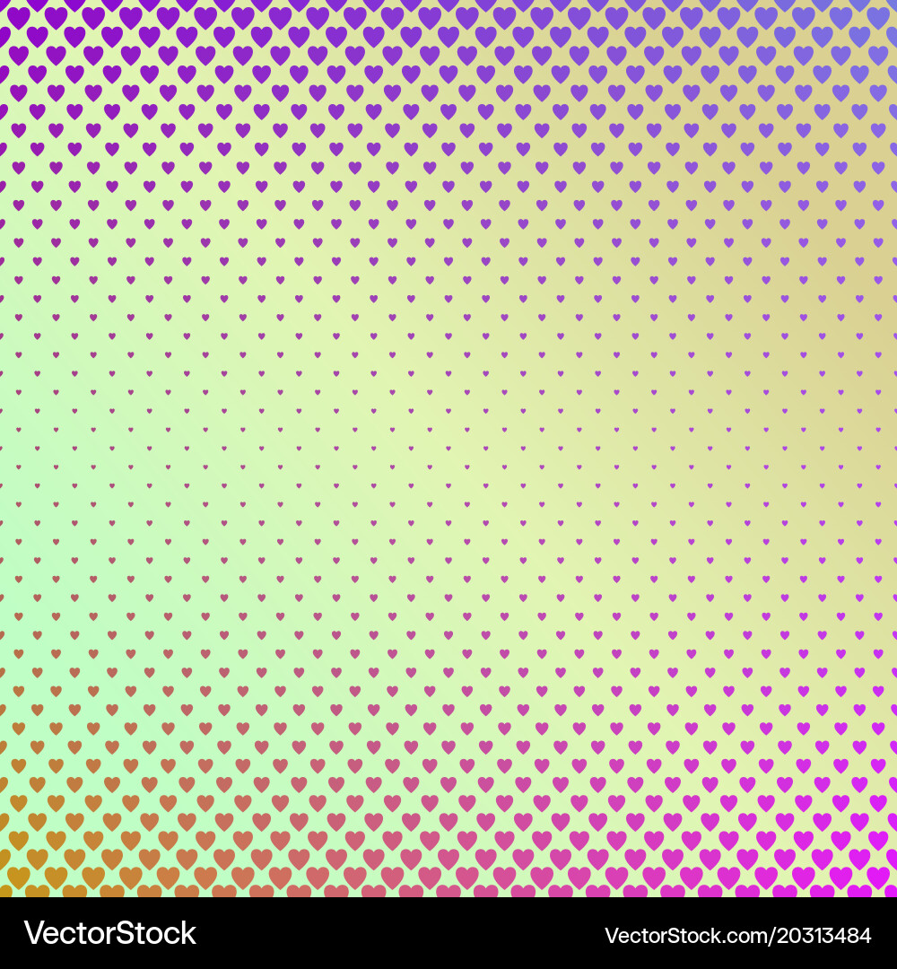 Retro gradient heart pattern background design Vector Image