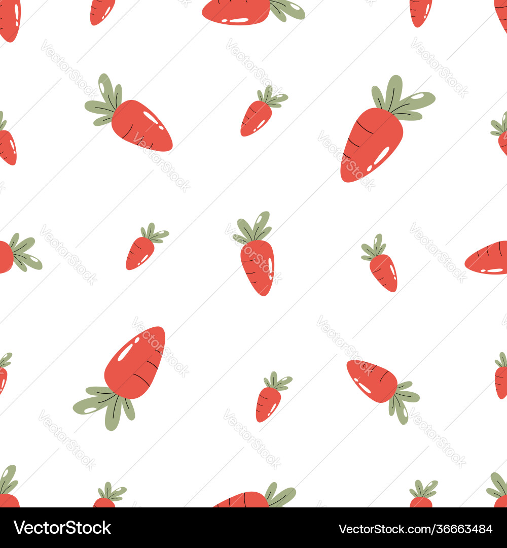 Seamless pattern with carrots different sizes vector image