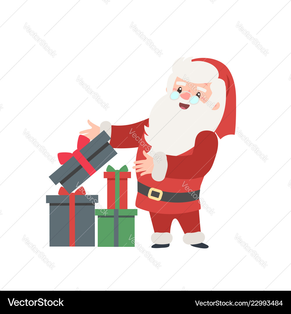 Set of christmas santa claus merry Set of christmas santa claus merry vector image