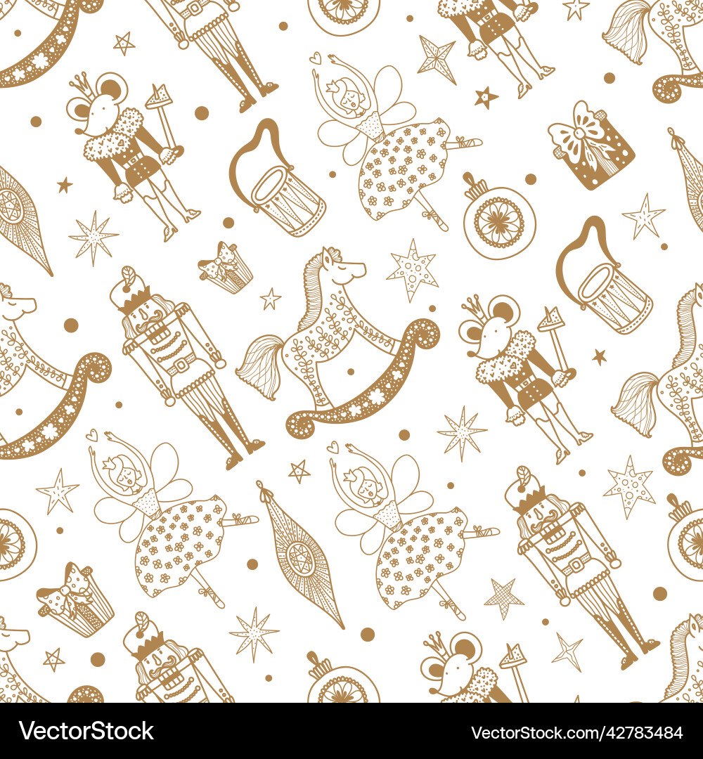 Tmas seamless nutcracker pattern Tmas seamless nutcracker pattern vector image