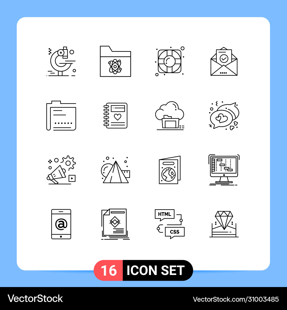 16 creative icons modern signs and symbols Vector Image