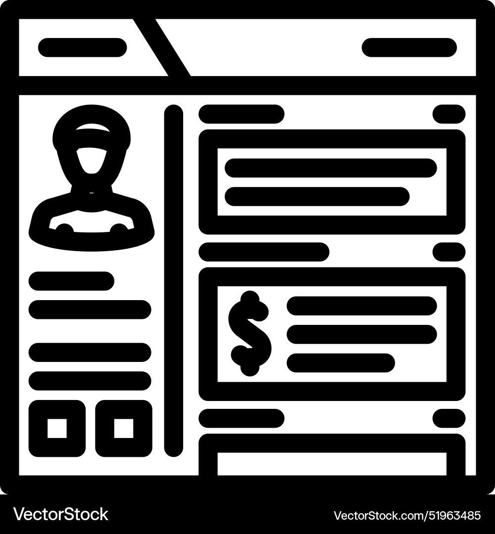 Blog monetization line icon Vector Image