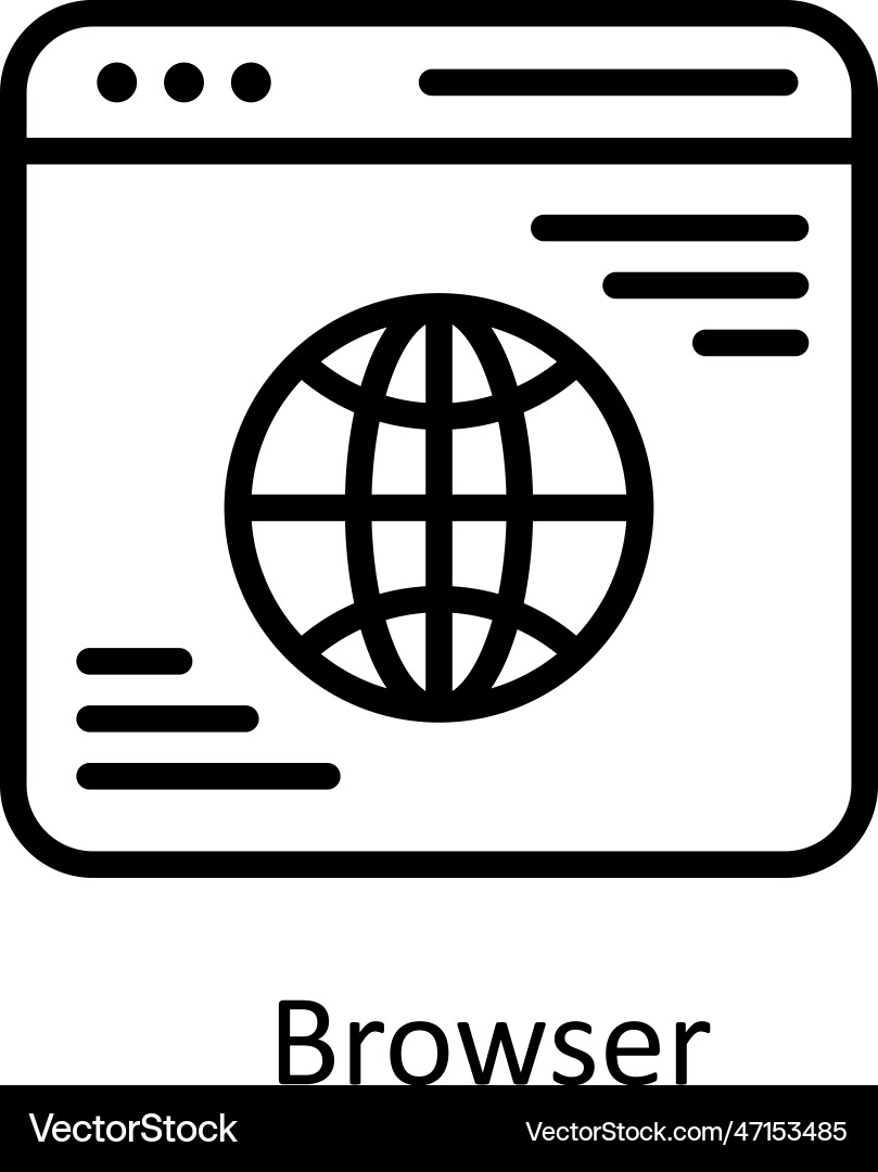 Browser outline icon design vector image