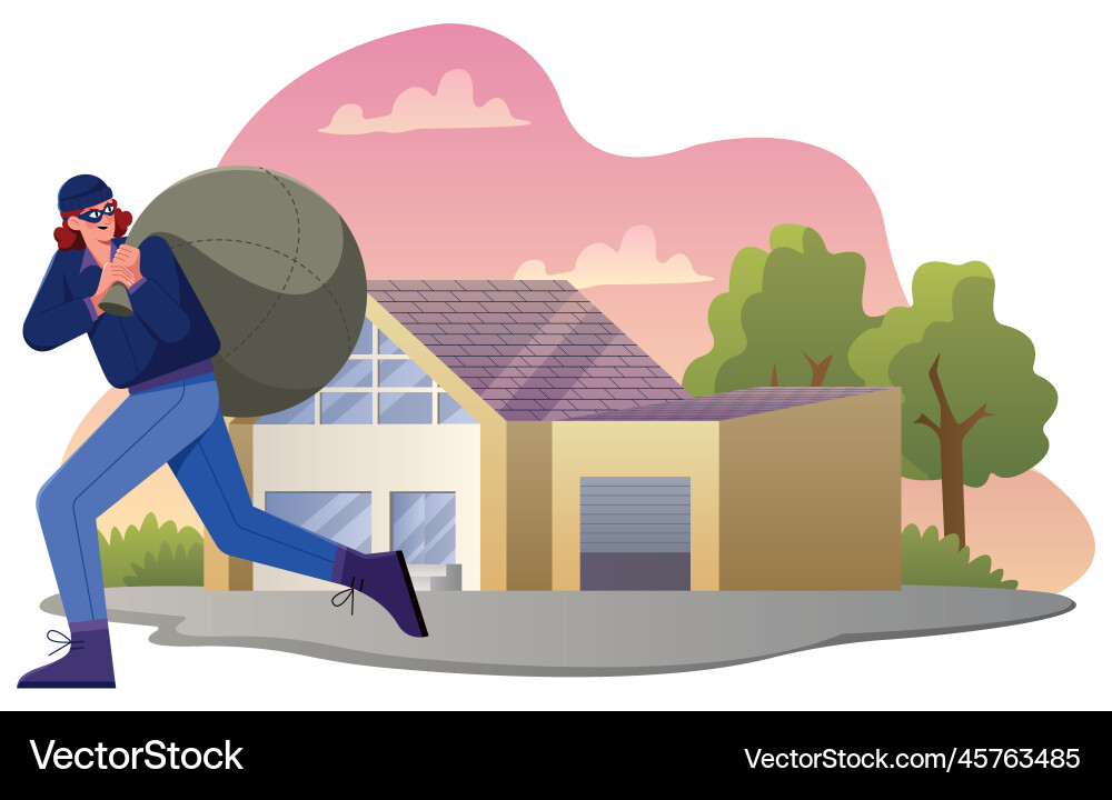 Burglar at work Royalty Free Vector Image - VectorStock
