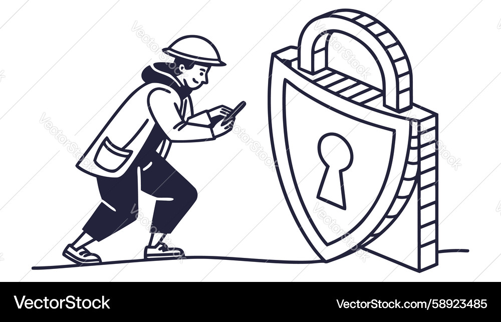 Cybersecurity user access control design Vector Image
