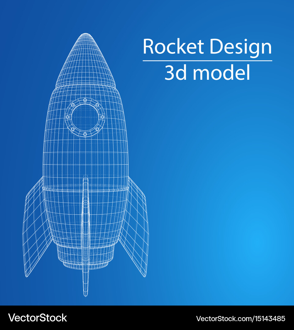 Design of a space rocket the concept startup vector image