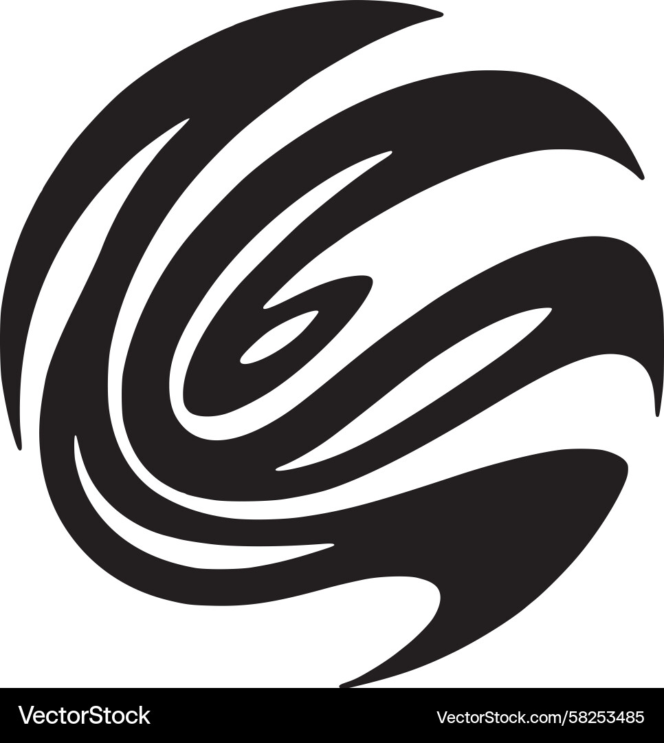 Dynamic Swirl Vortex Emblem Vector Image