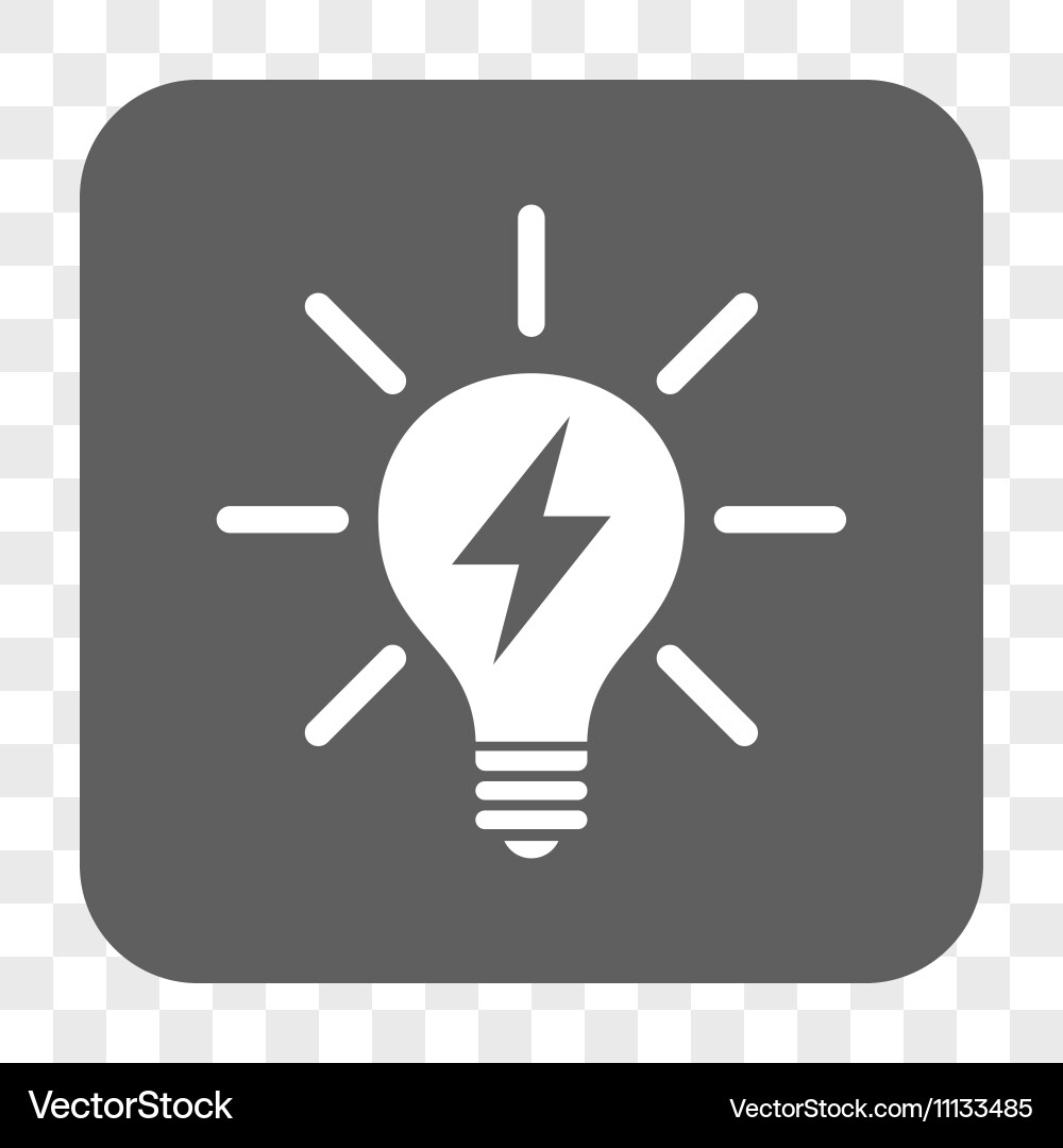 Electric light bulb rounded square button Vector Image