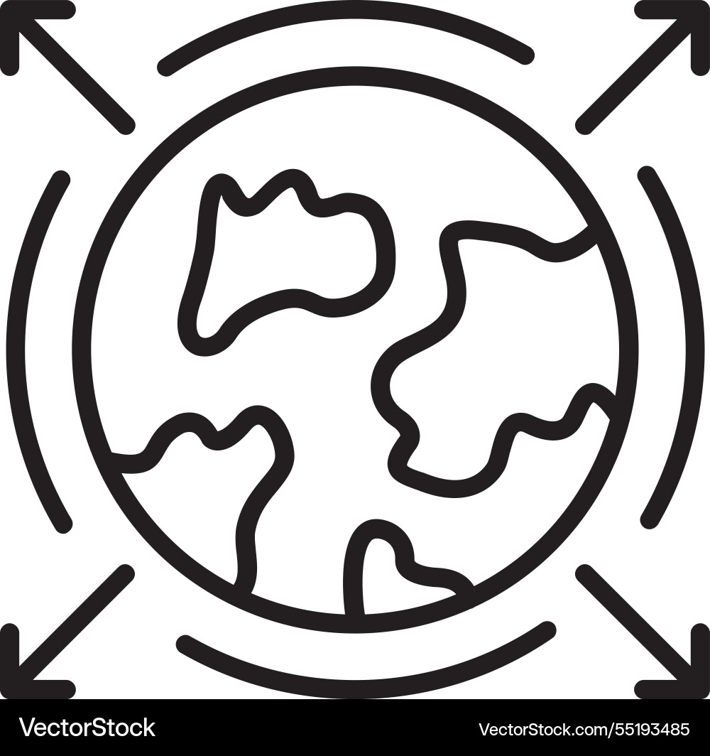 Global distribution line icon design Vector Image