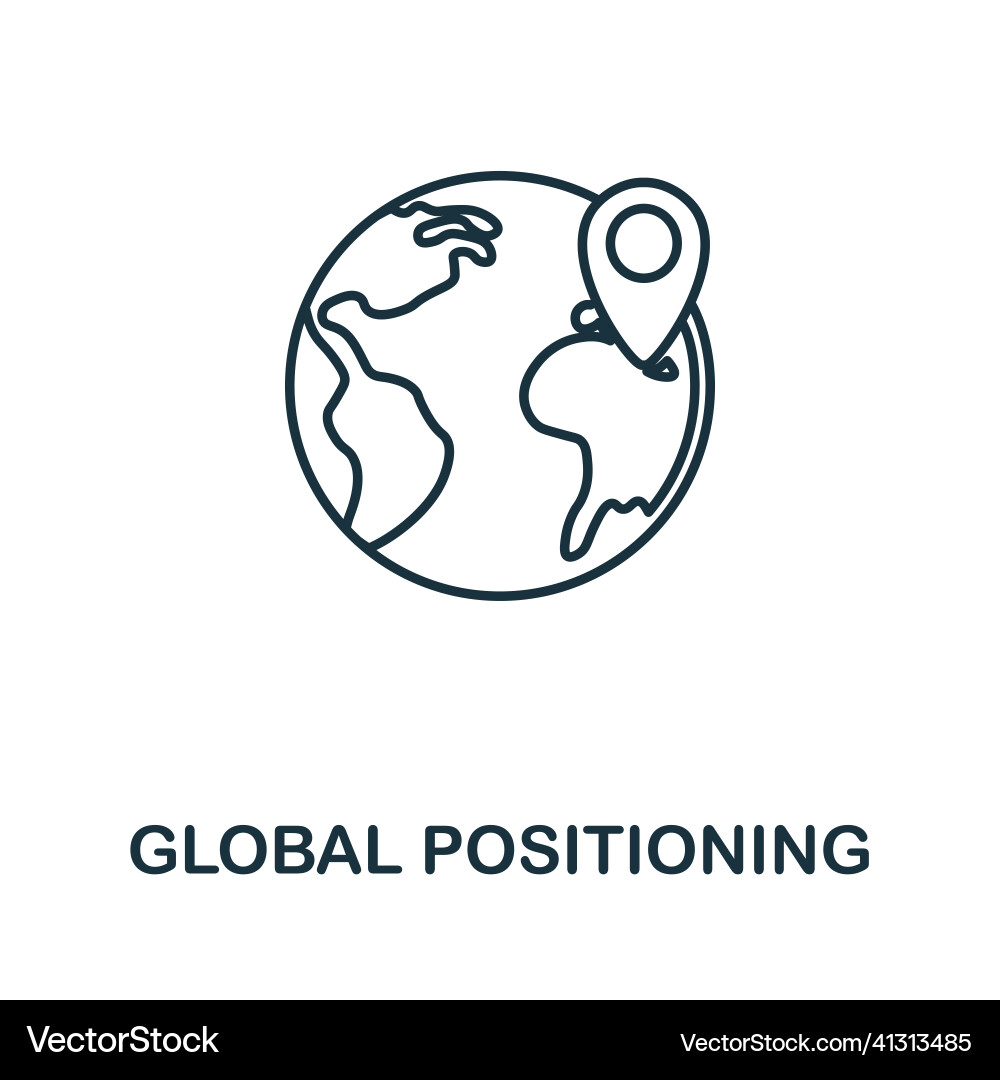 Global positioning icon line element from Global positioning icon line element from vector image