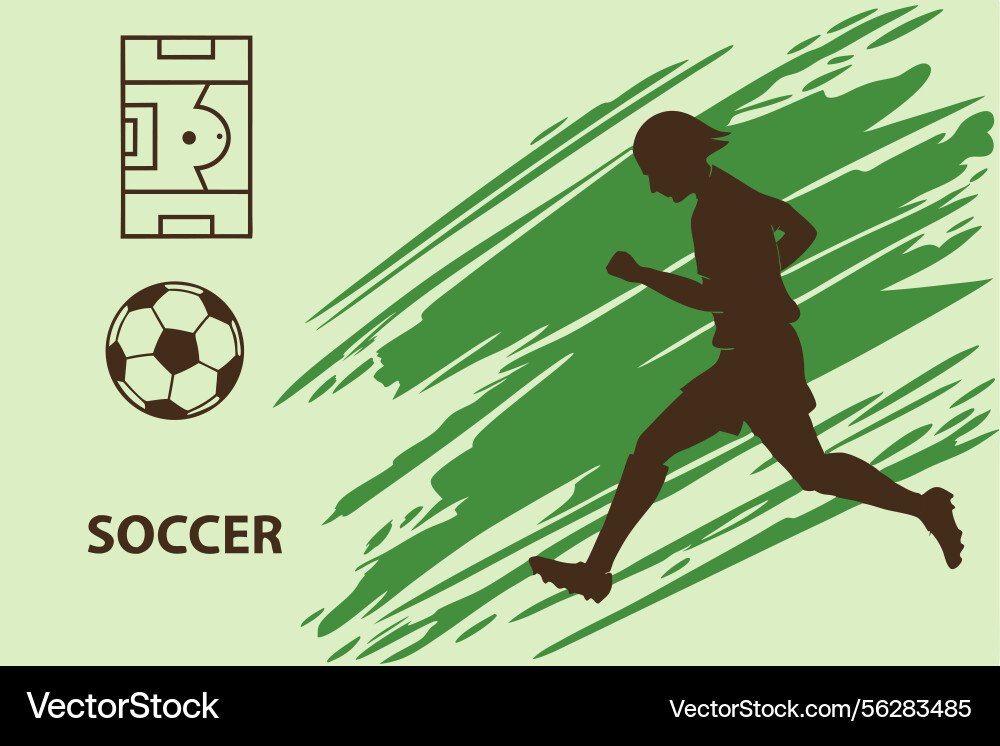 Graphic soccer player running design Vector Image