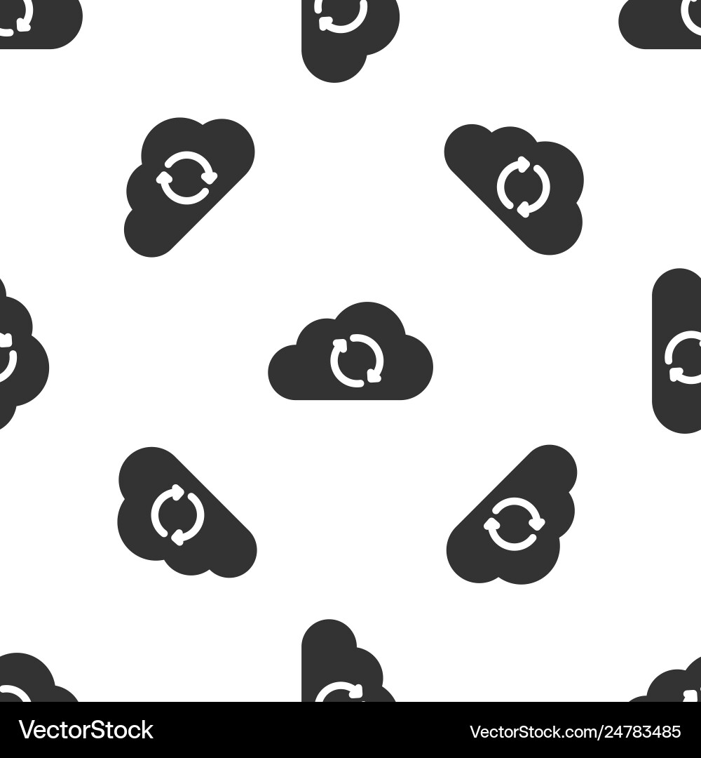 Grey cloud sync refresh icon isolated seamless Grey cloud sync refresh icon isolated seamless vector image