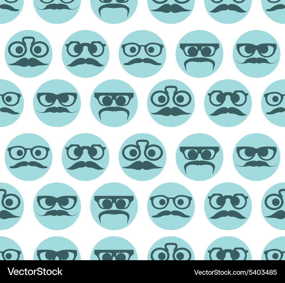 Hipster smiley seamless pattern vector image