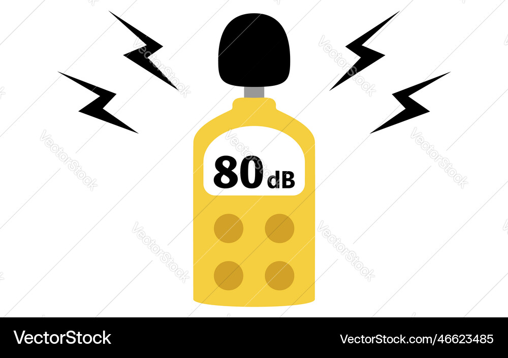 Image icon of a sound level meter showing noise Vector Image
