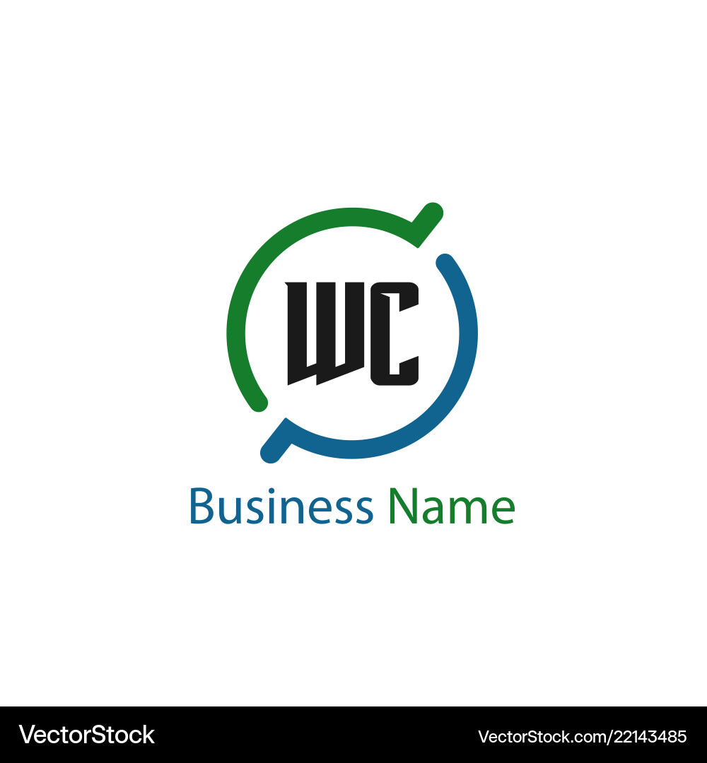 Initial letter wc logo template design Initial letter wc logo template design vector image